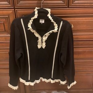 Cabi black and white sweater XL